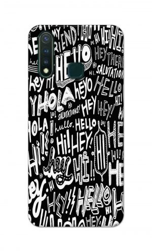 For Vivo Y19 Printed Mobile Case Back Cover Pouch (Black And White Graffiti)