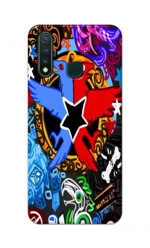 For Vivo Y19 Printed Mobile Case Back Cover Pouch (Colorful Eagle)