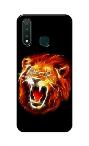For Vivo Y19 Printed Mobile Case Back Cover Pouch (Lion Fire)