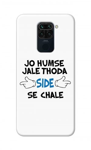 For Xiaomi Mi Redmi Note 9 Printed Mobile Case Back Cover Pouch (Jo Humse Jale Thoda Side Se Chale)