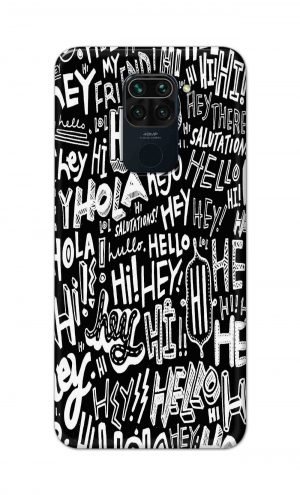 For Xiaomi Mi Redmi Note 9 Printed Mobile Case Back Cover Pouch (Black And White Graffiti)