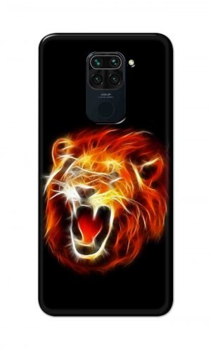 For Xiaomi Mi Redmi Note 9 Printed Mobile Case Back Cover Pouch (Lion Fire)