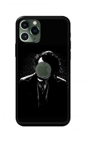 For Apple iPhone 11 Pro Logo Cut Printed Mobile Case Back Cover Pouch (Joker Black And White)