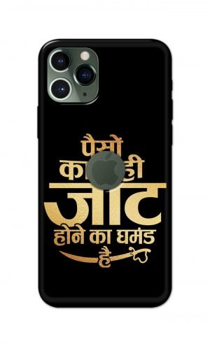 For Apple iPhone 11 Pro Logo Cut Printed Mobile Case Back Cover Pouch (Paison Ka Nahi Jaat Hone Ka Ghamand Hai)