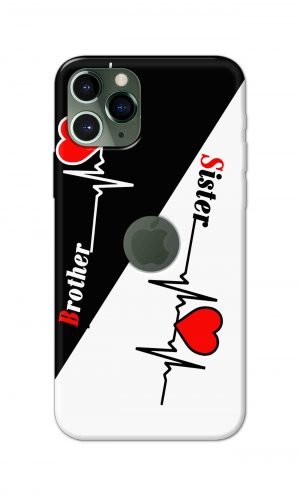 For Apple iPhone 11 Pro Logo Cut Printed Mobile Case Back Cover Pouch (Brother Sister)